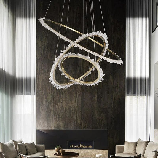 Gina Rock Crystal Ring Chandelier