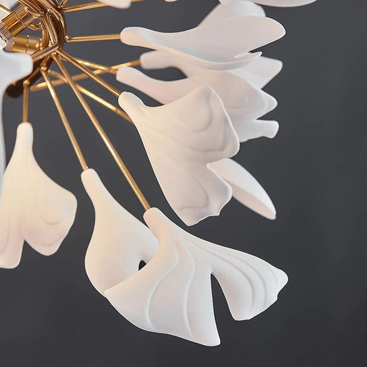 Ceramic Ginkgo E Branch Chandelier