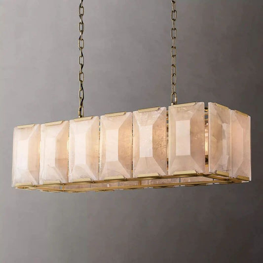 Harlou Alabaster Rectangular Chandelier 42"