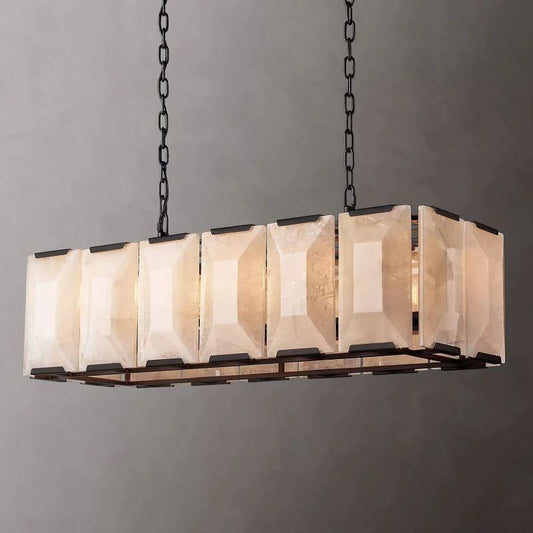 Harlou Alabaster Rectangular Chandelier 42"