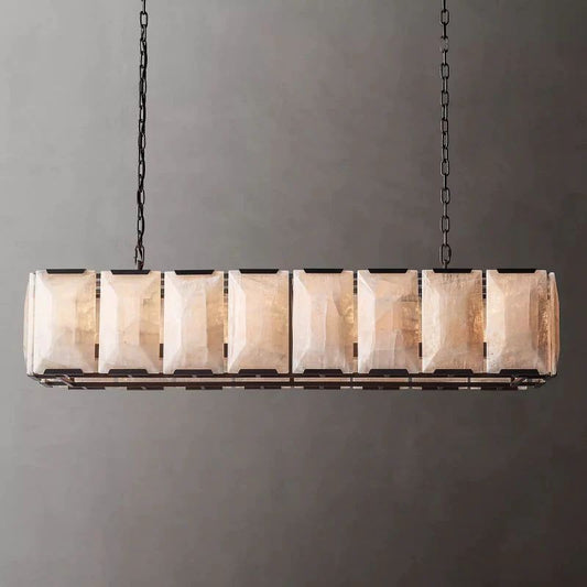 Harlou Alabaster Rectangular Chandelier 54"