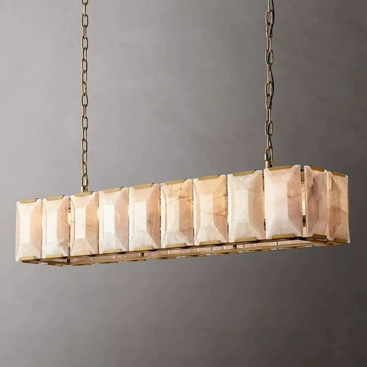 Harlou Alabaster Rectangular Chandelier 62"