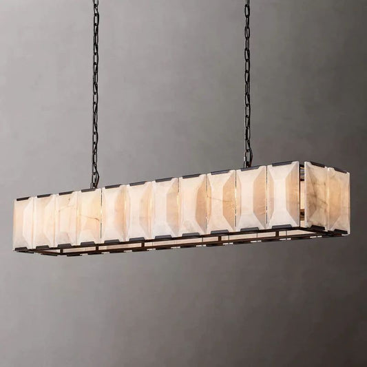 Harlou Alabaster Rectangular Chandelier 74"