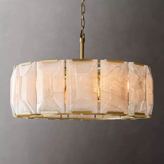 Harlou Alabaster Round Chandelier 31"