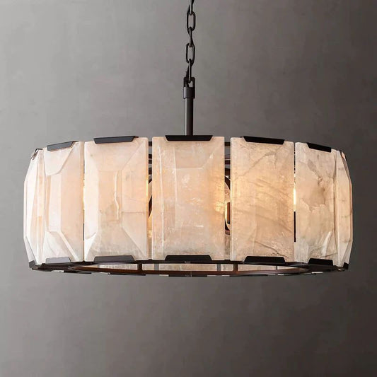 Harlou Alabaster Round Chandelier 31"