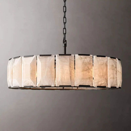 Harlou Alabaster Round Chandelier 43"