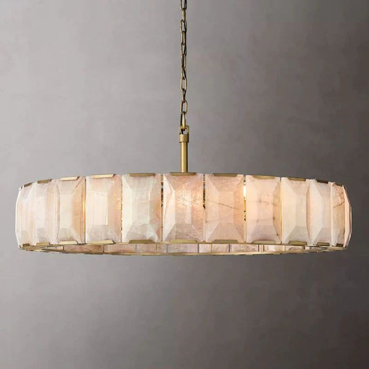 Harlou Alabaster Round Chandelier 60"