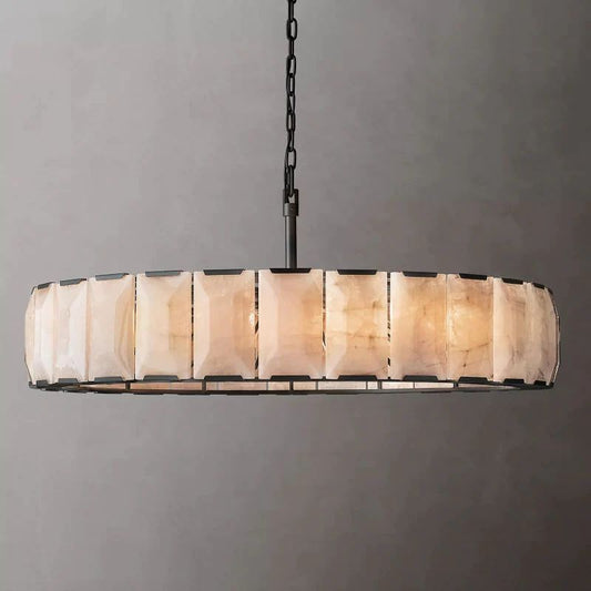 Harlou Alabaster Round Chandelier 60"