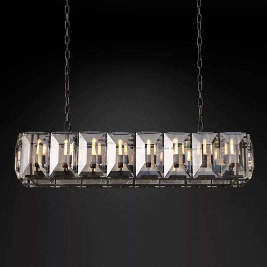 Harlou Crystal Rectangular Chandelier 54"