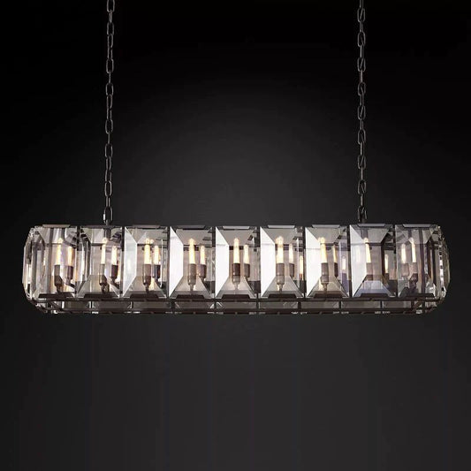 Harlou Crystal Rectangular Chandelier 62"