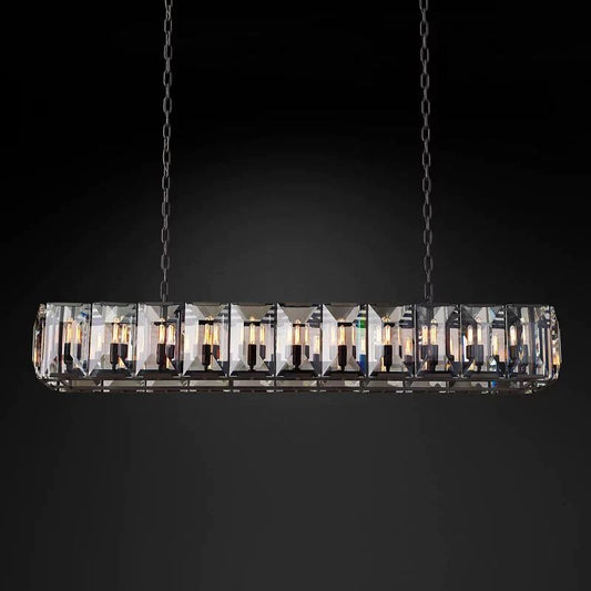 Harlou Crystal Rectangular Chandelier 74"