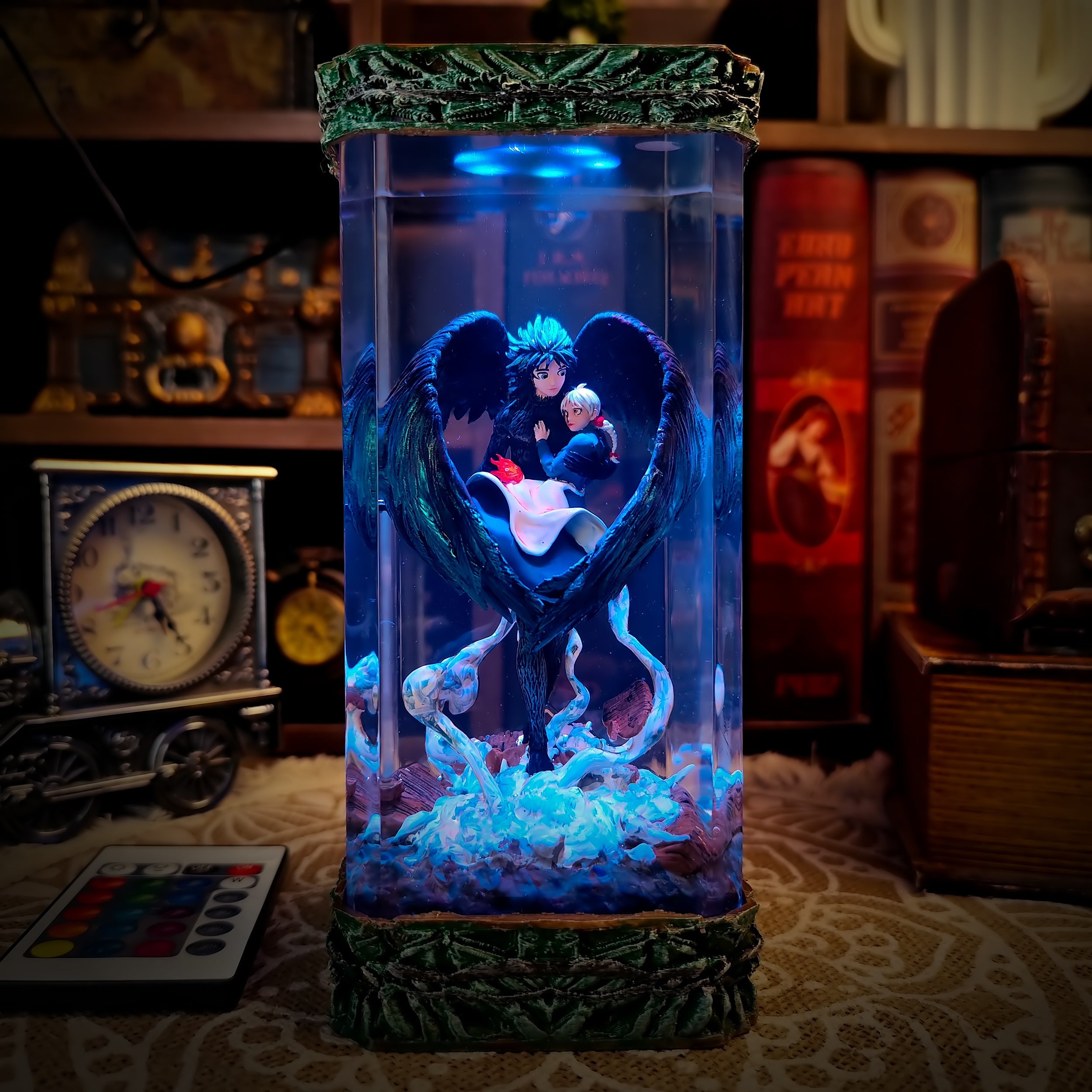 Howl & Sophie Ghibli Lamp - handmade resin lamp