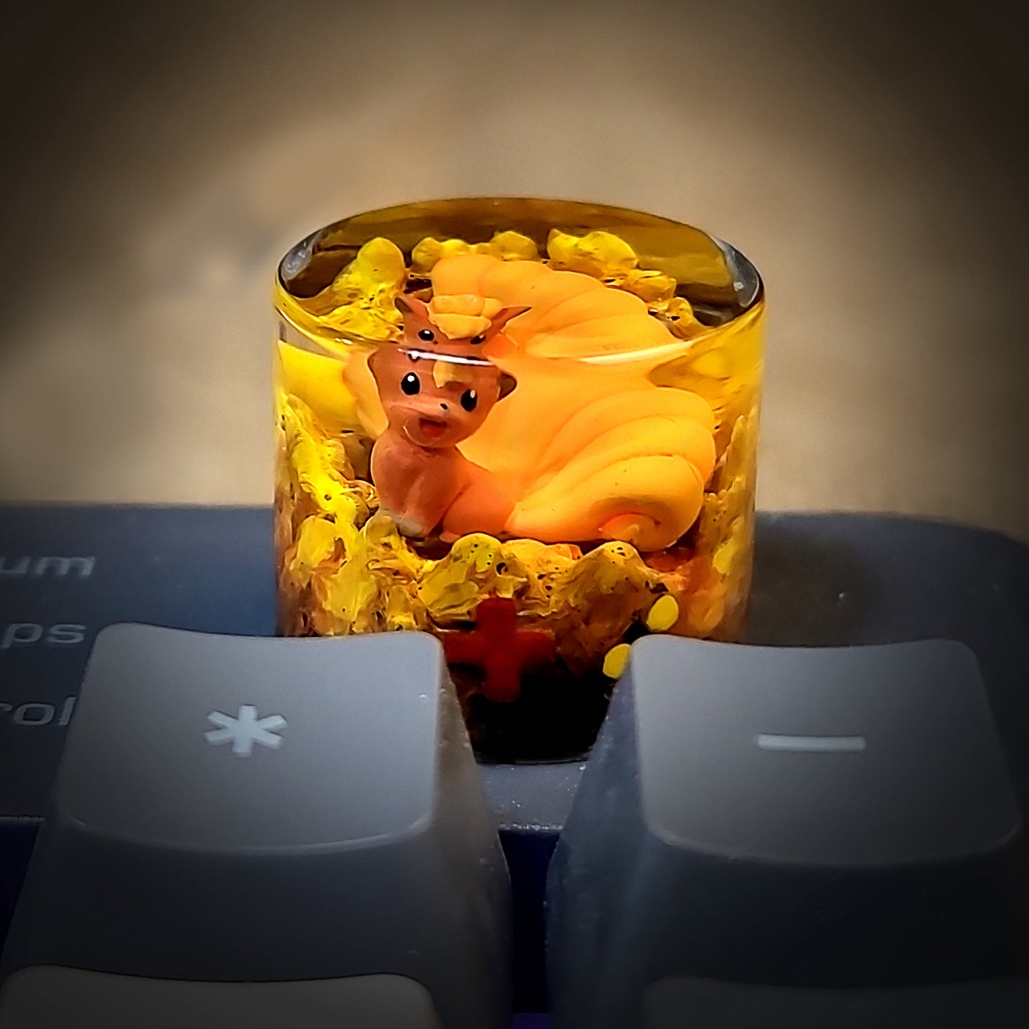 Vulpix Keycap - handmade resin keycap