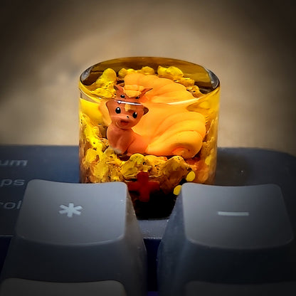 Vulpix Keycap - handmade resin keycap