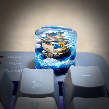 Going Merry One Piece Ship Artisan Knob - handmade resin keycap