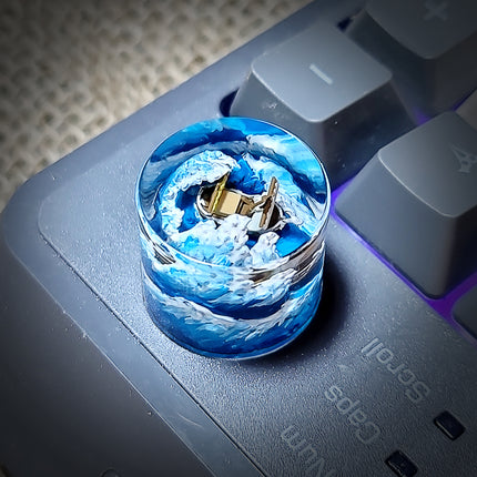 Going Merry One Piece Ship Artisan Knob - handmade resin keycap