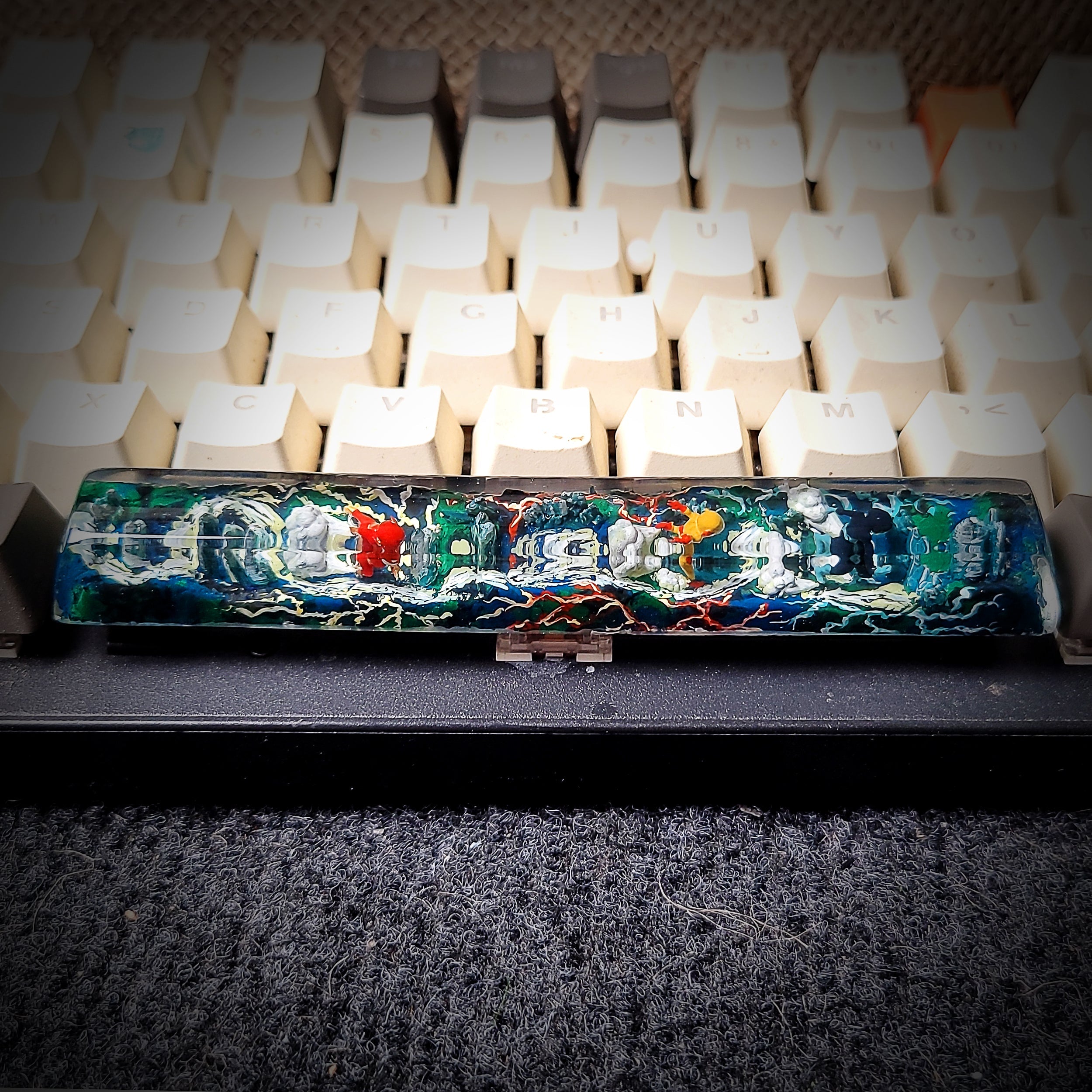 The Flash Space Keycap - handmade resin spacebar