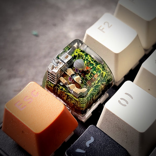Ultraman Keycap - handmade resin keycap side view