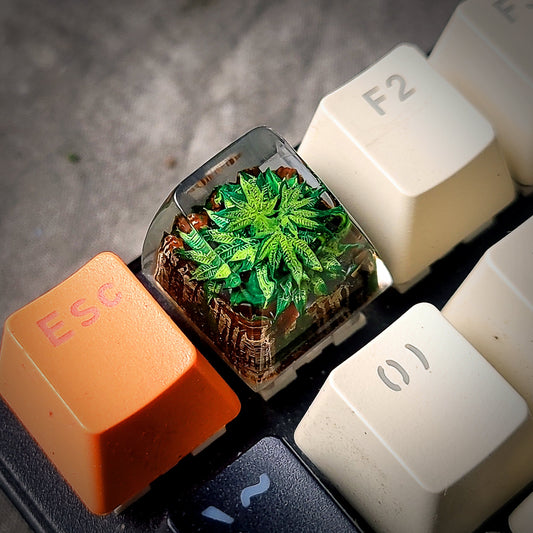 Cannabis Keycap - handmade resin keycap