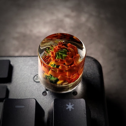 Succulent Bloom Keycap - handmade resin keycap