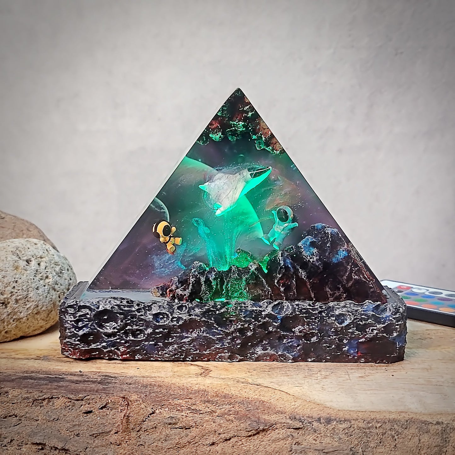 Galaxy Chibi Triangle Resin Lamp - handmade resin lamp