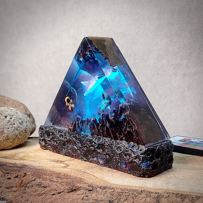 Galaxy Chibi Triangle Resin Lamp - handmade resin lamp