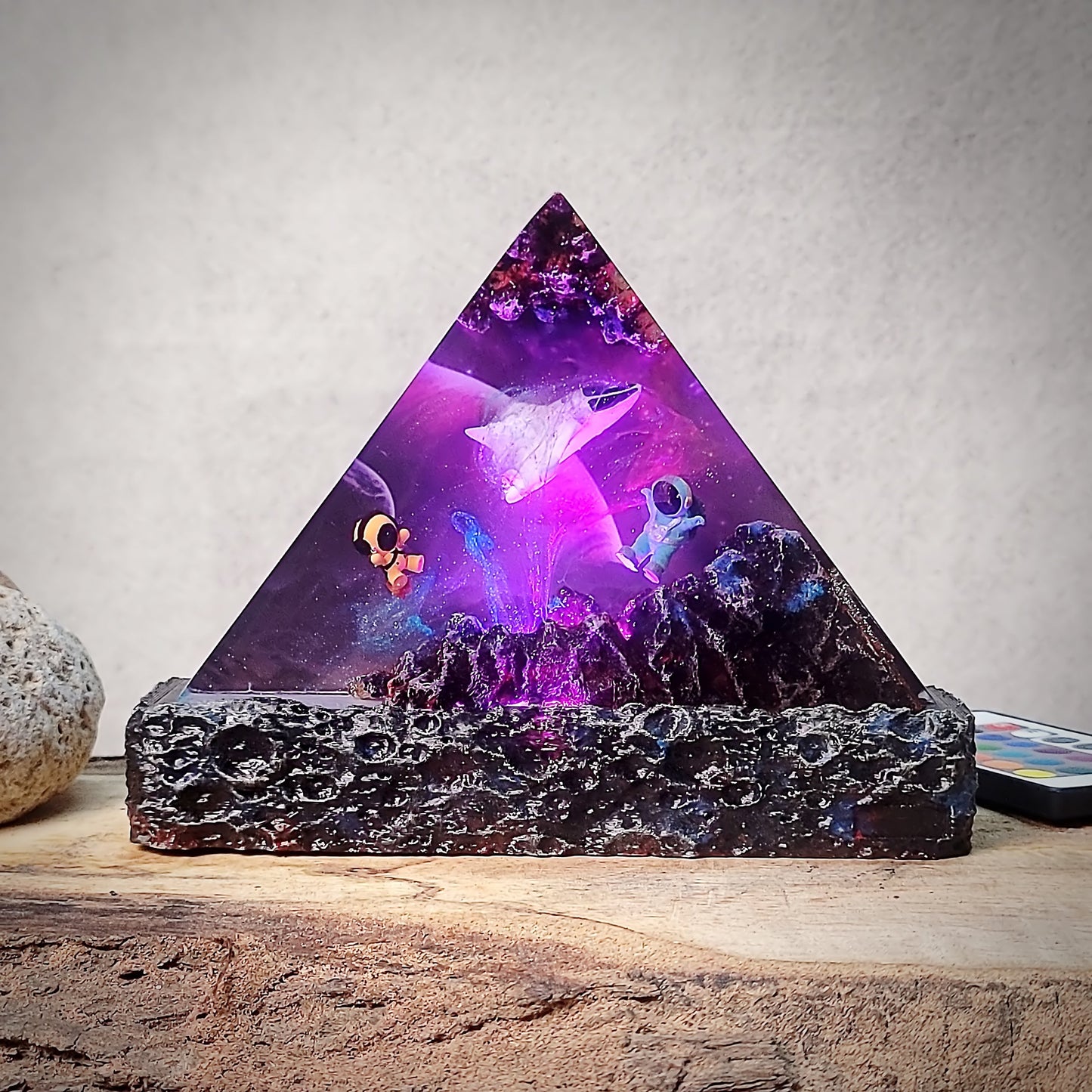 Galaxy Chibi Triangle Resin Lamp - handmade resin lamp