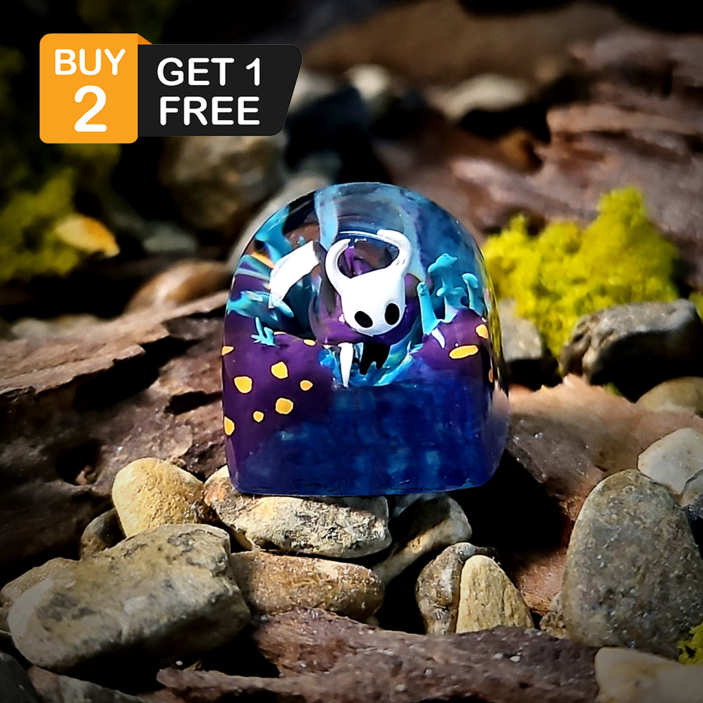 Hollow Knight Series Keycap - Knight and Hornet - handmade resin keycap