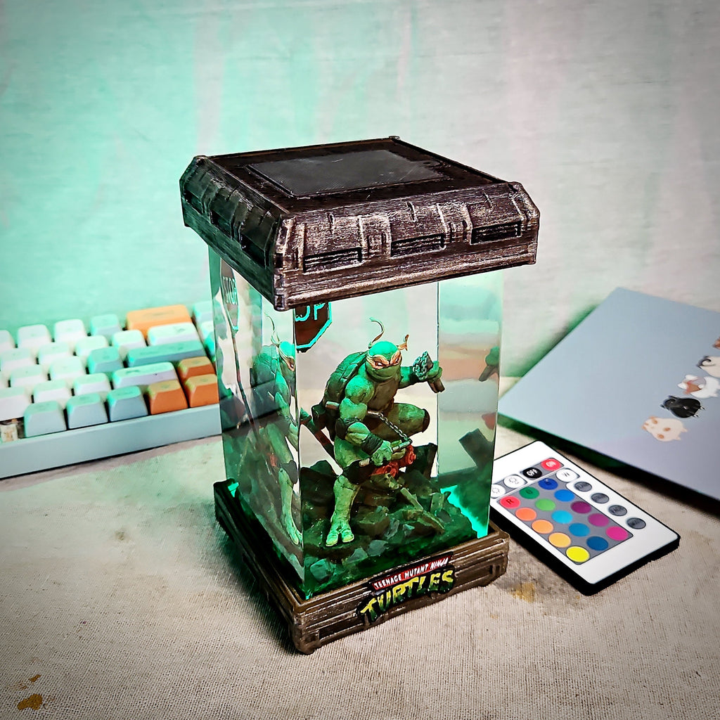 Michelangelo Orange Ninja Turtle Resin Lamp - handmade resin lamp