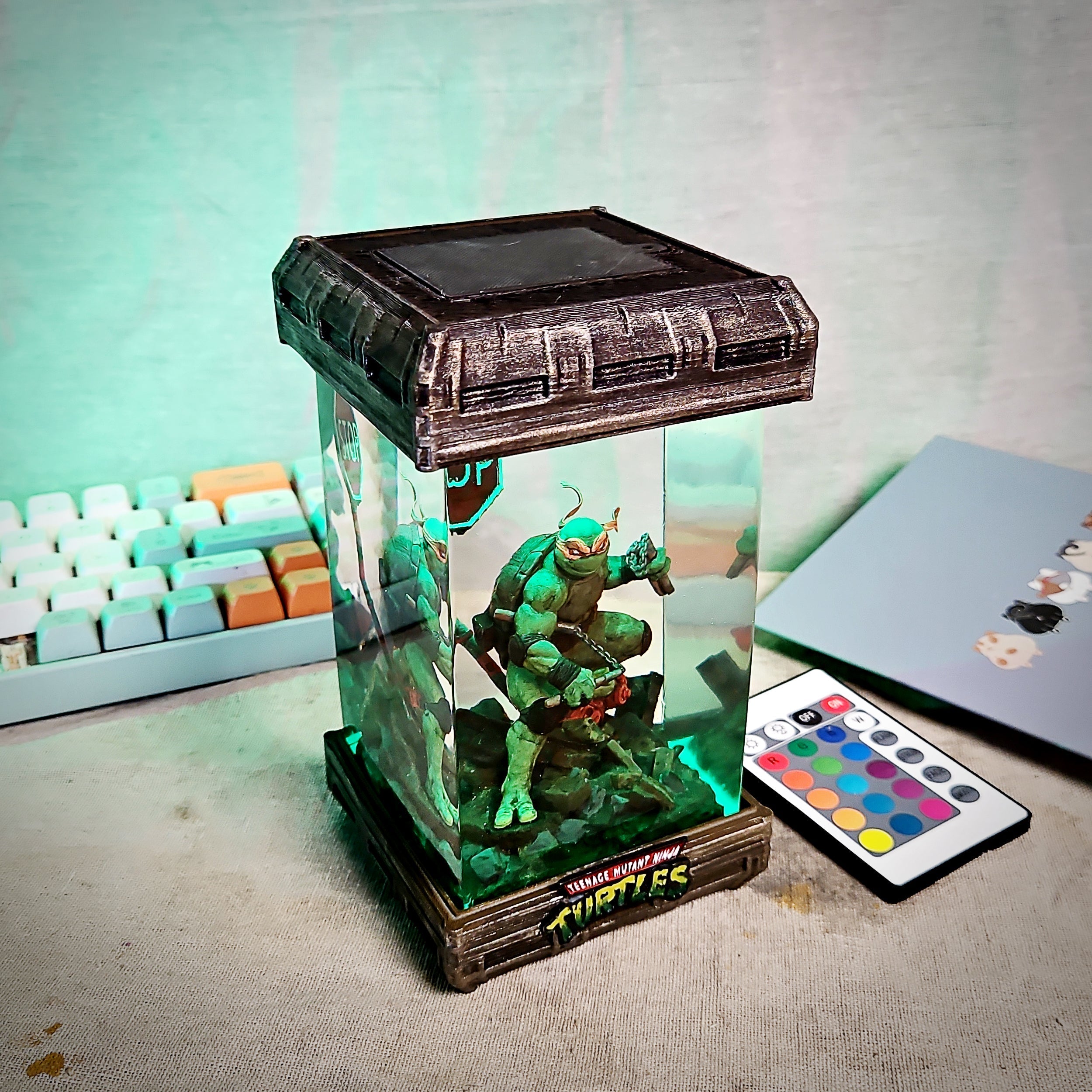 Michelangelo Orange Ninja Turtle Resin Lamp - handmade resin lamp