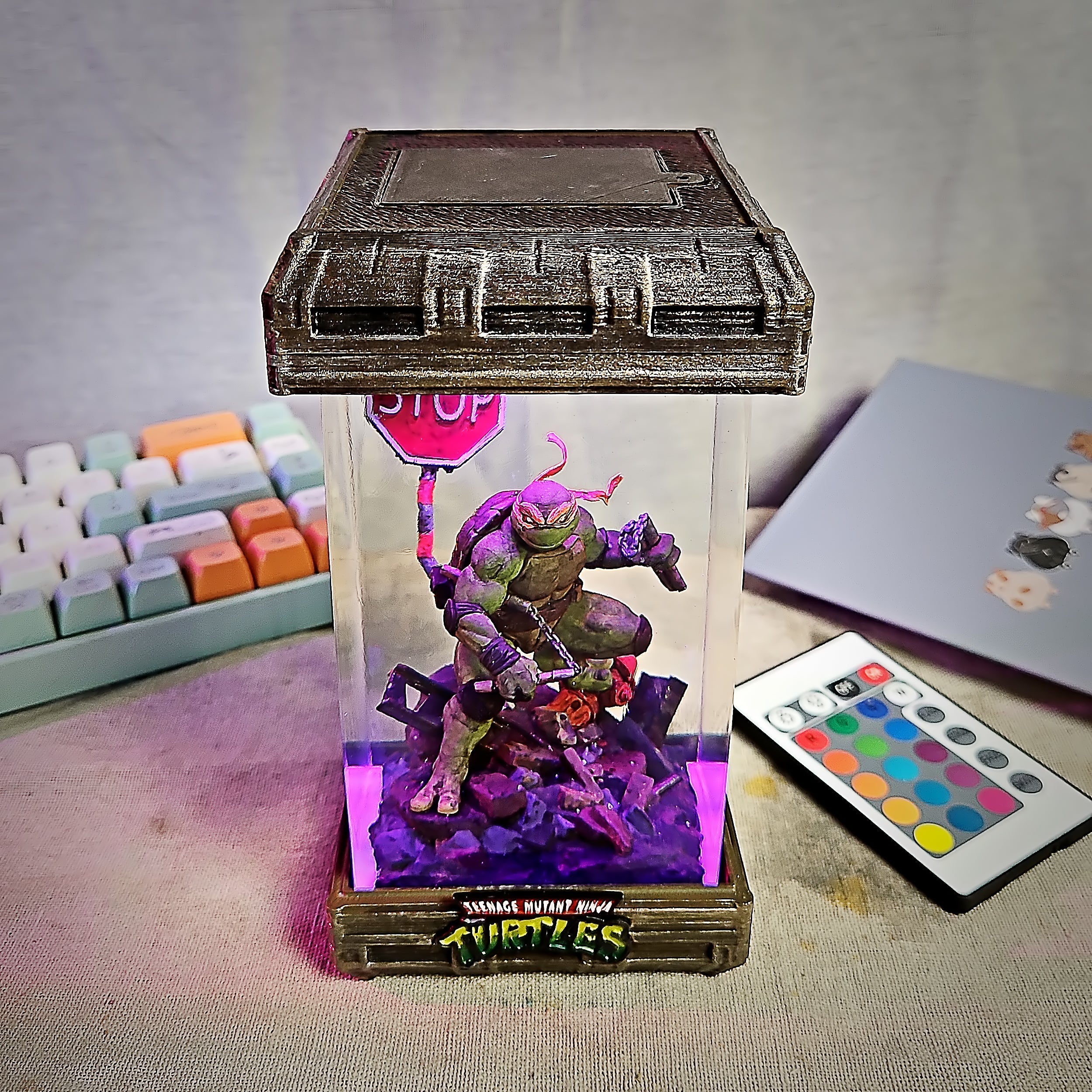 Michelangelo Orange Ninja Turtle Resin Lamp - handmade resin lamp