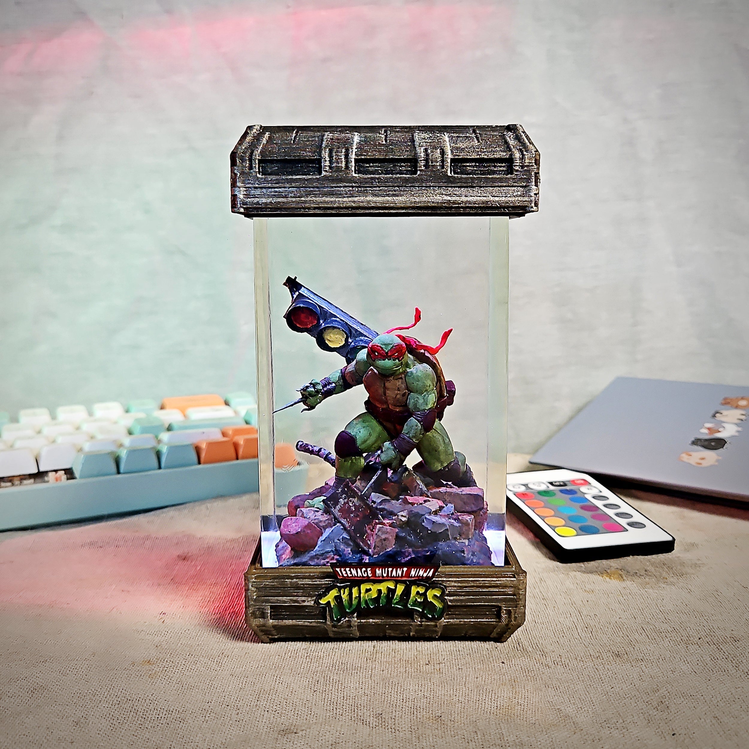 Raphael Red Ninja Turtle Resin Lamp - handmade resin lamp