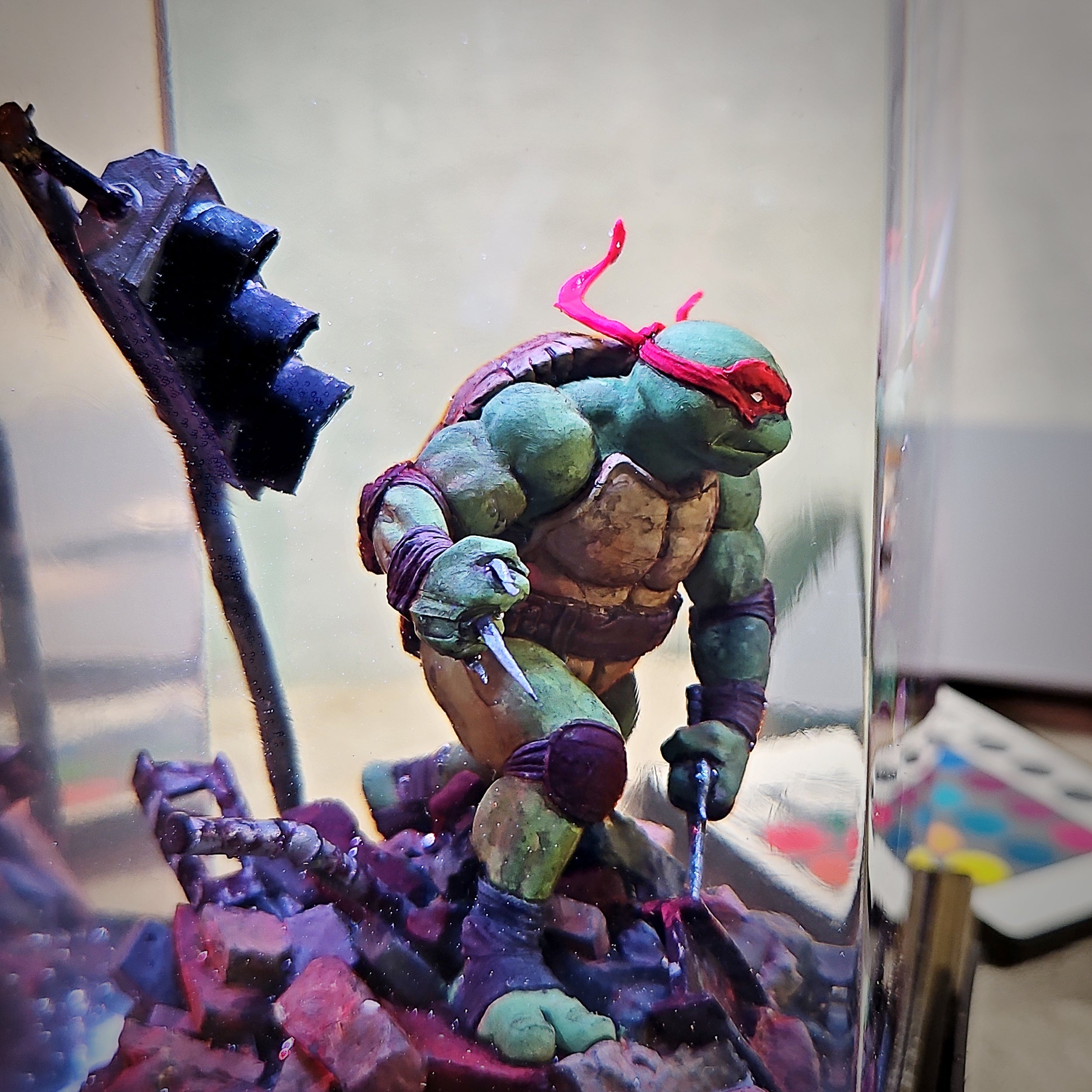 Raphael Red Ninja Turtle Resin Lamp - handmade resin lamp