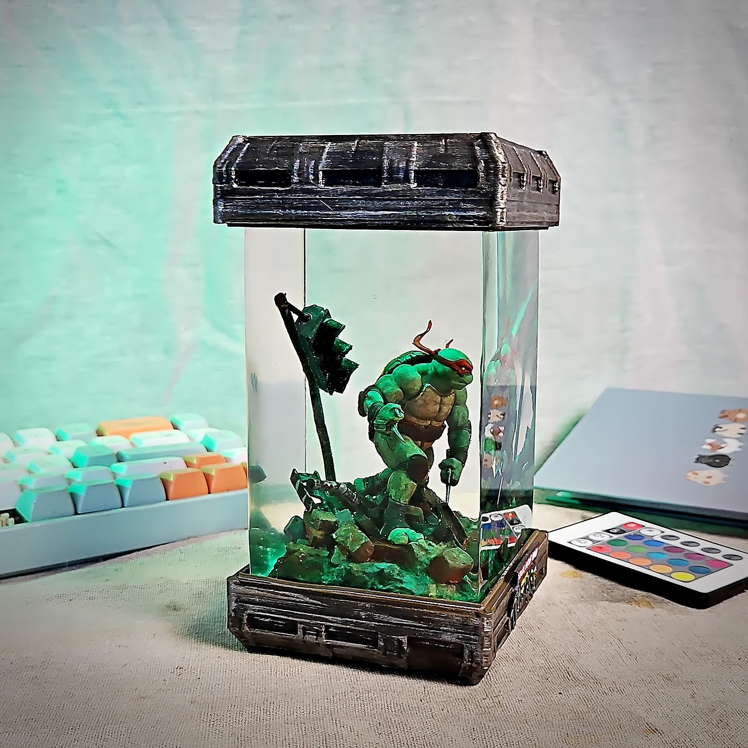 Raphael Red Ninja Turtle Resin Lamp - handmade resin lamp