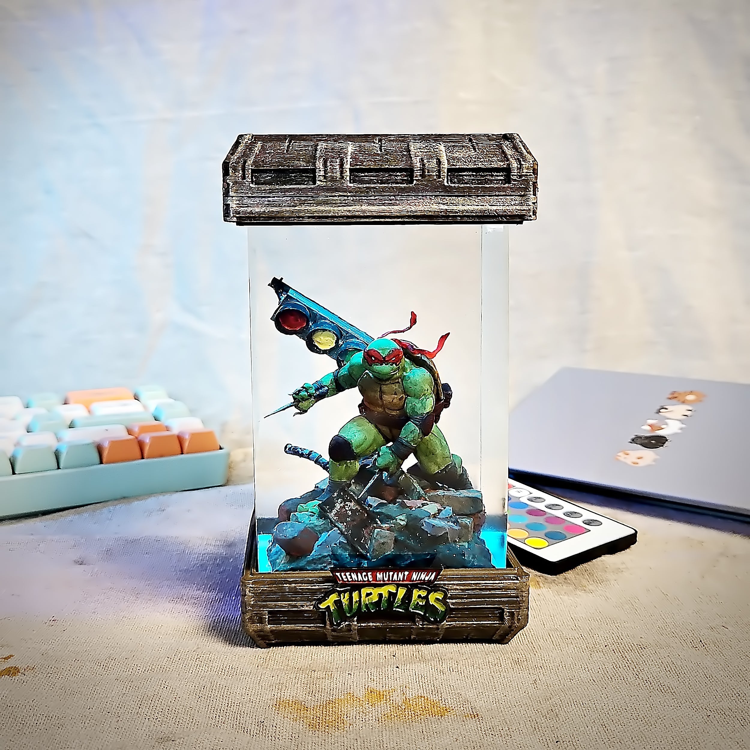 Raphael Red Ninja Turtle Resin Lamp - handmade resin lamp