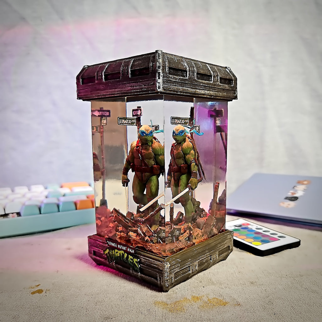 Leonardo Blue Ninja Turtle Resin Lamp - handmade resin lamp