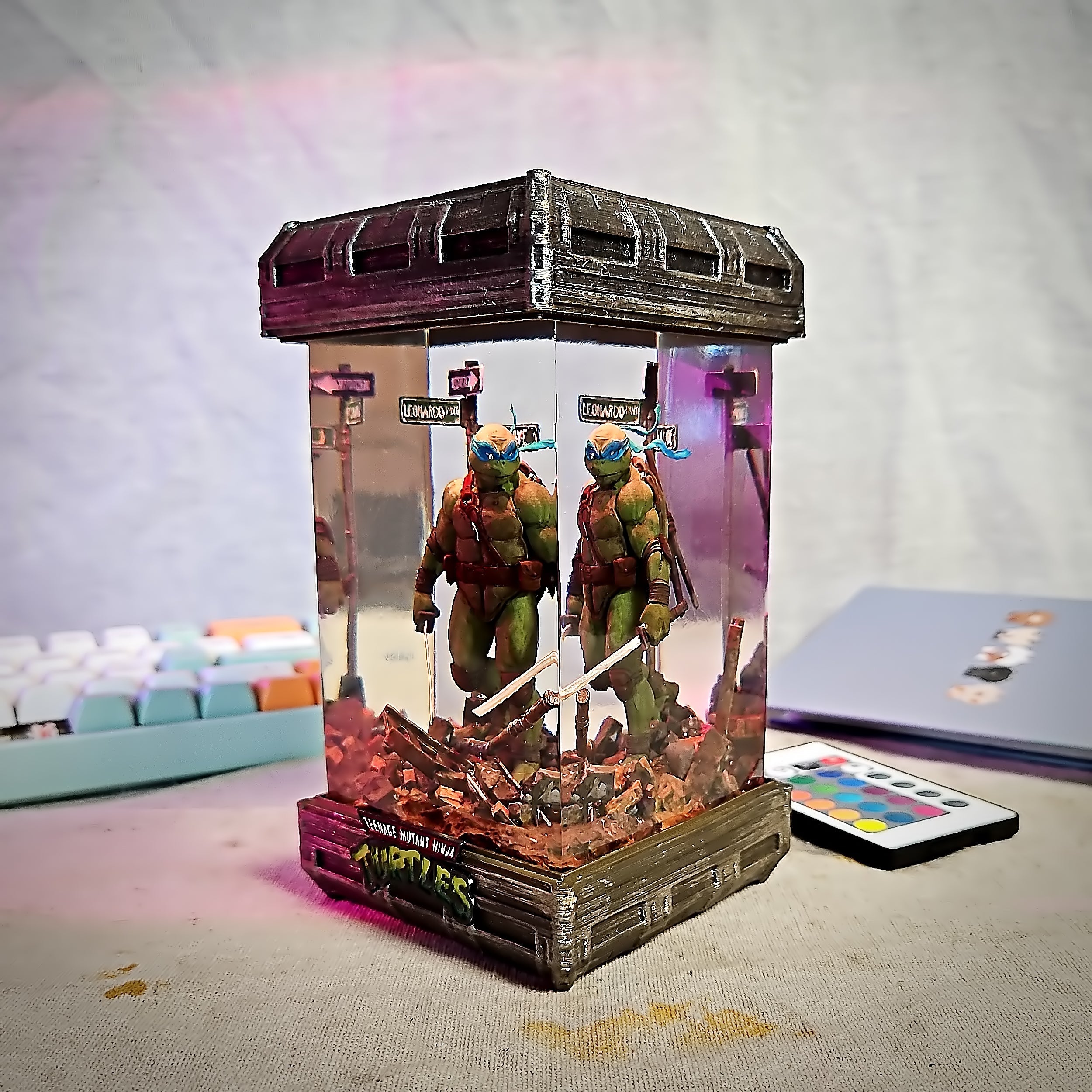 Leonardo Blue Ninja Turtle Resin Lamp - handmade resin lamp