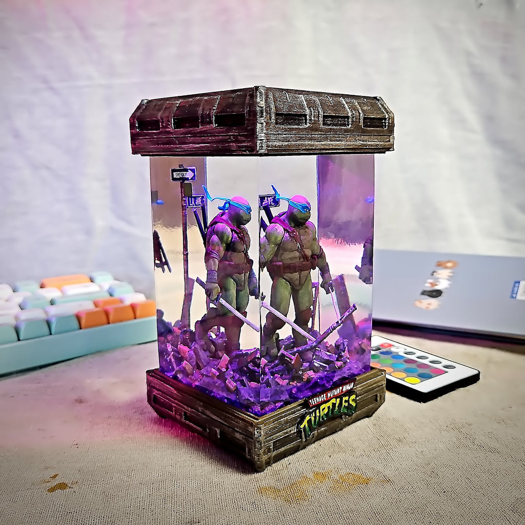 Leonardo Blue Ninja Turtle Resin Lamp - handmade resin lamp