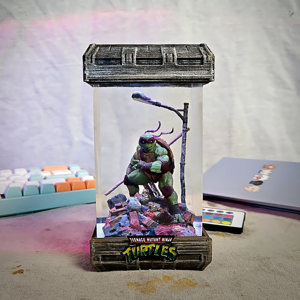 Donatello Purple Ninja Turtle Resin Lamp - handmade resin lamp