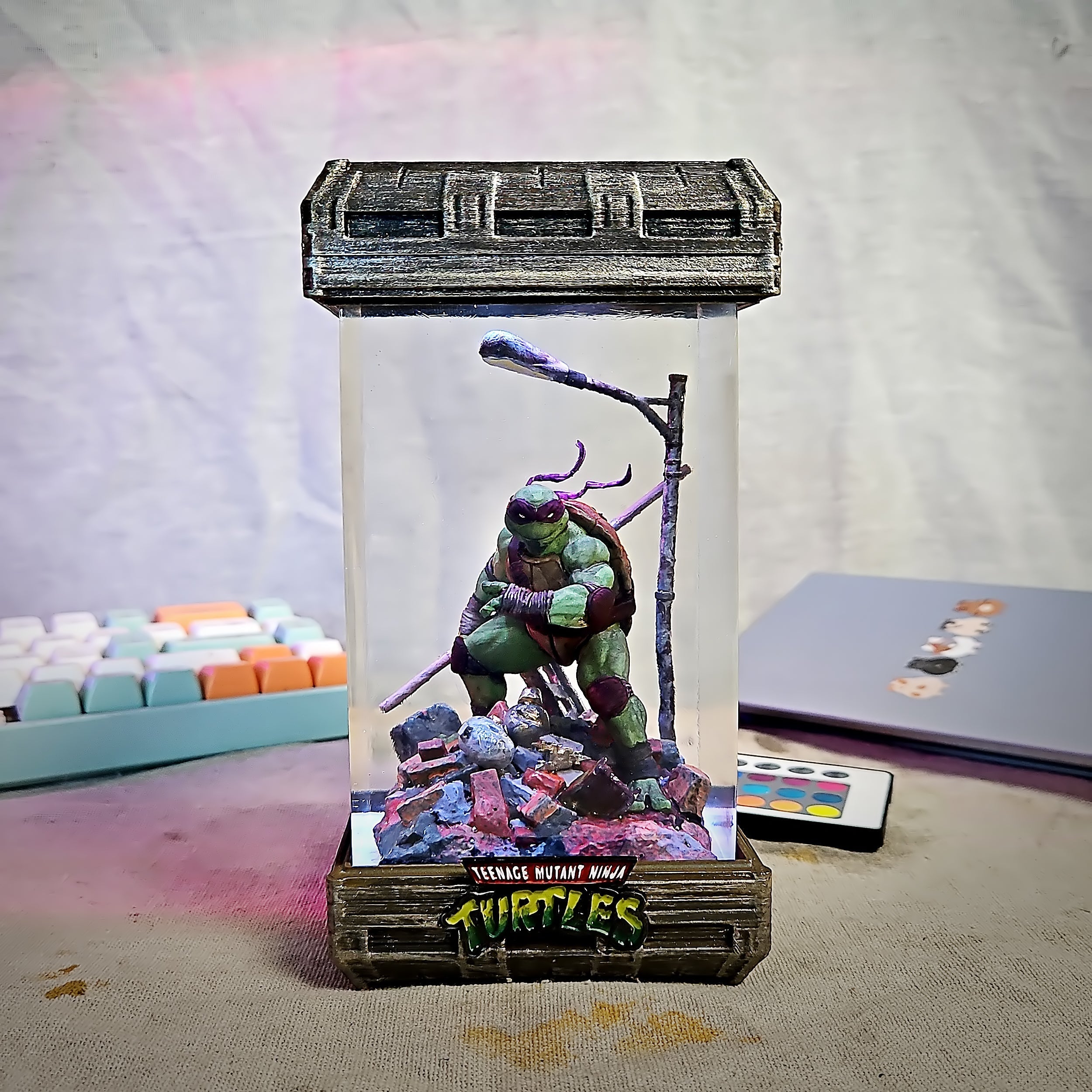 Donatello Purple Ninja Turtle Resin Lamp - handmade resin lamp