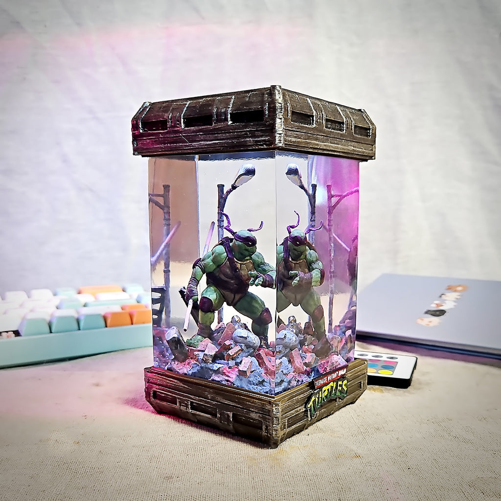 Donatello Purple Ninja Turtle Resin Lamp - handmade resin lamp
