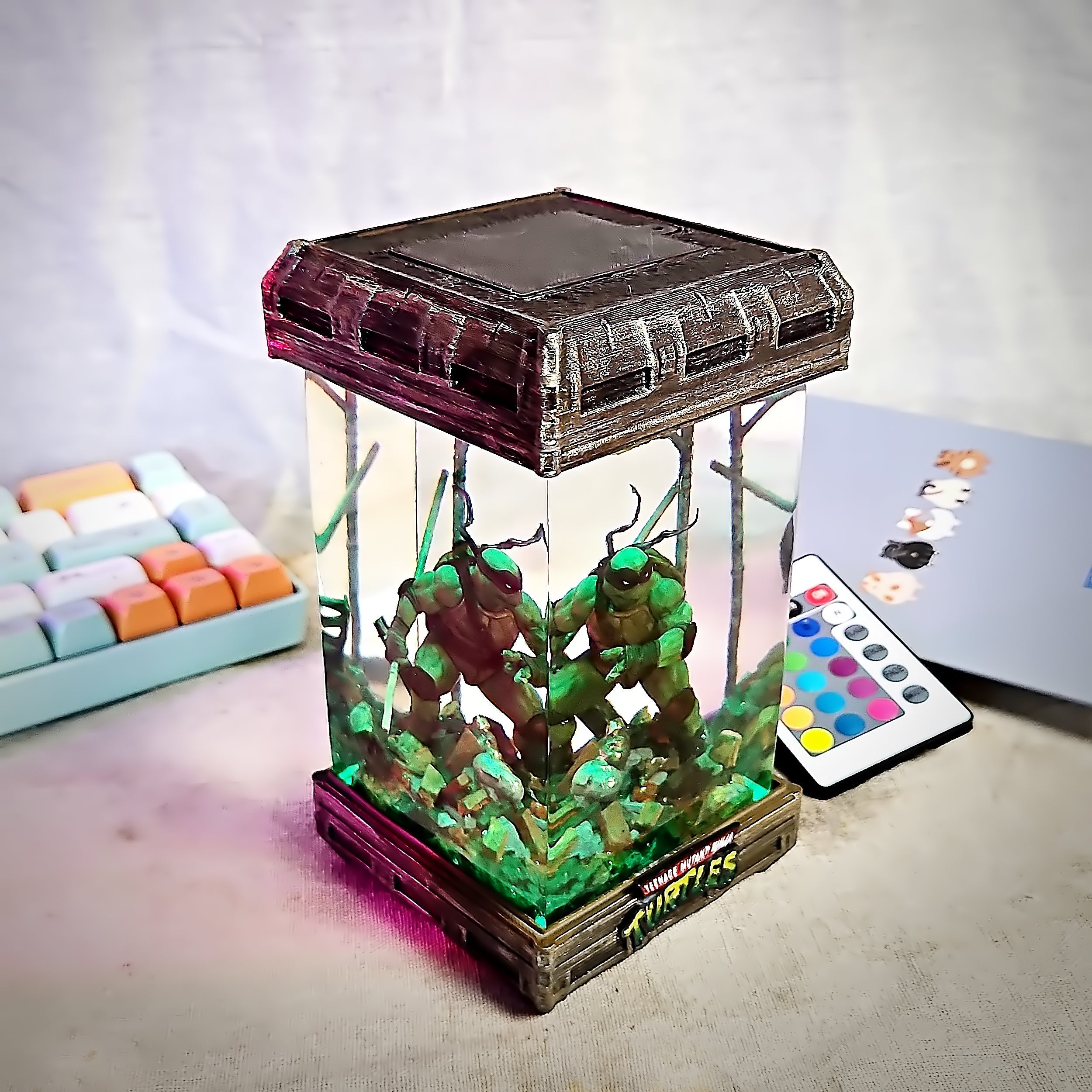 Donatello Purple Ninja Turtle Resin Lamp - handmade resin lamp