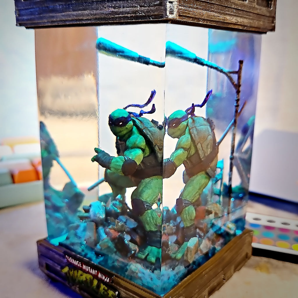 Donatello Purple Ninja Turtle Resin Lamp - handmade resin lamp