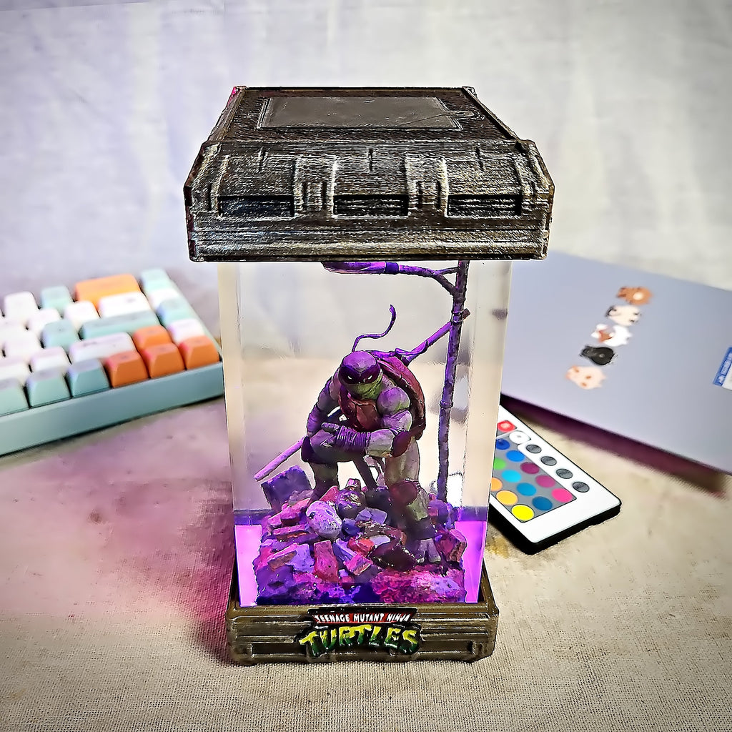 Donatello Purple Ninja Turtle Resin Lamp - handmade resin lamp