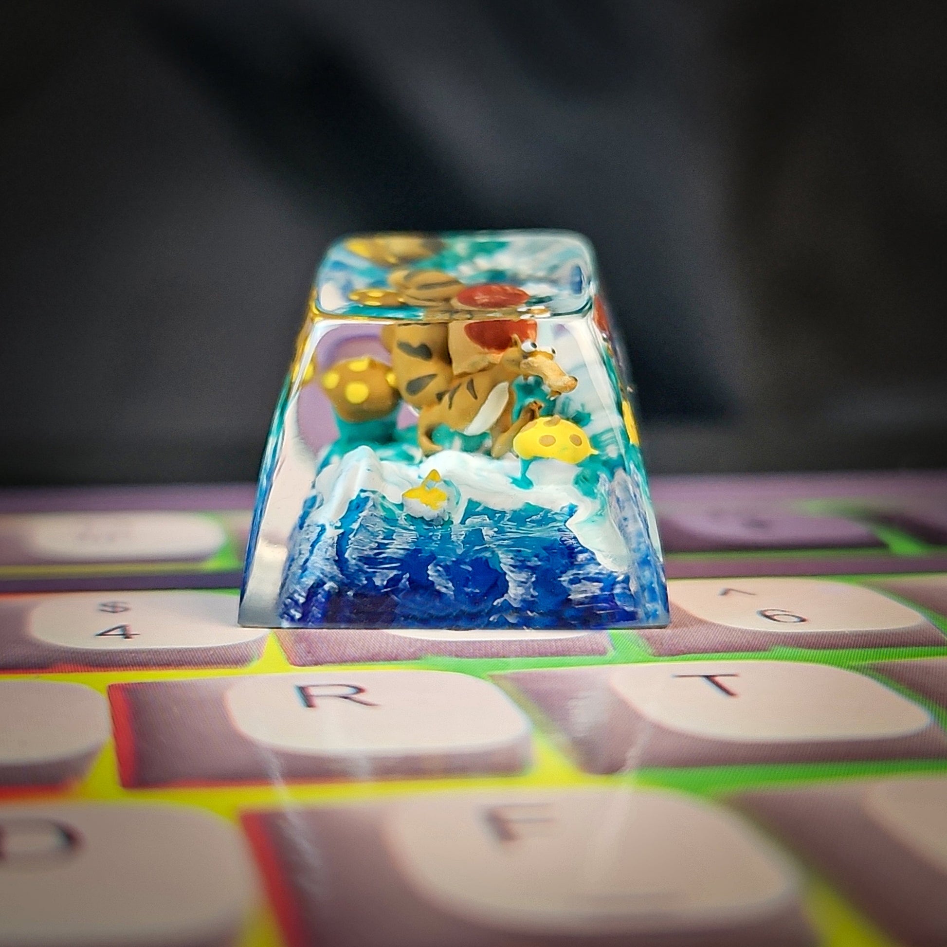 Scrat Ice Age Keycap - handmade resin keycap side view