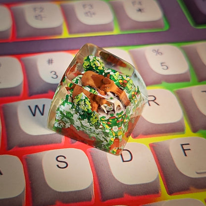 Manny Keycap - handmade resin keycap side view