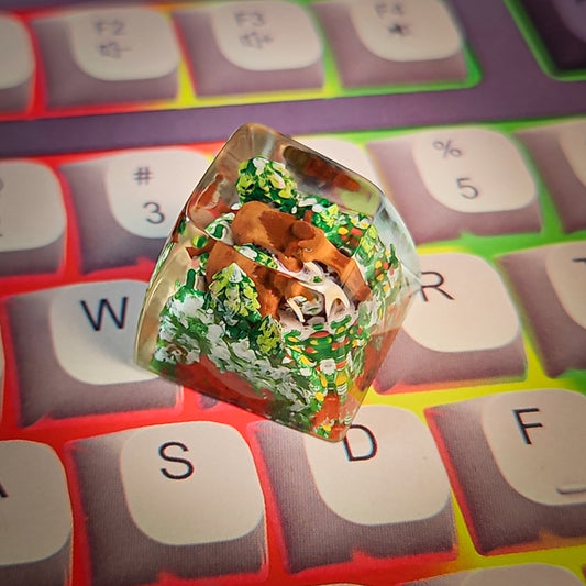 Manny Keycap - handmade resin keycap side view