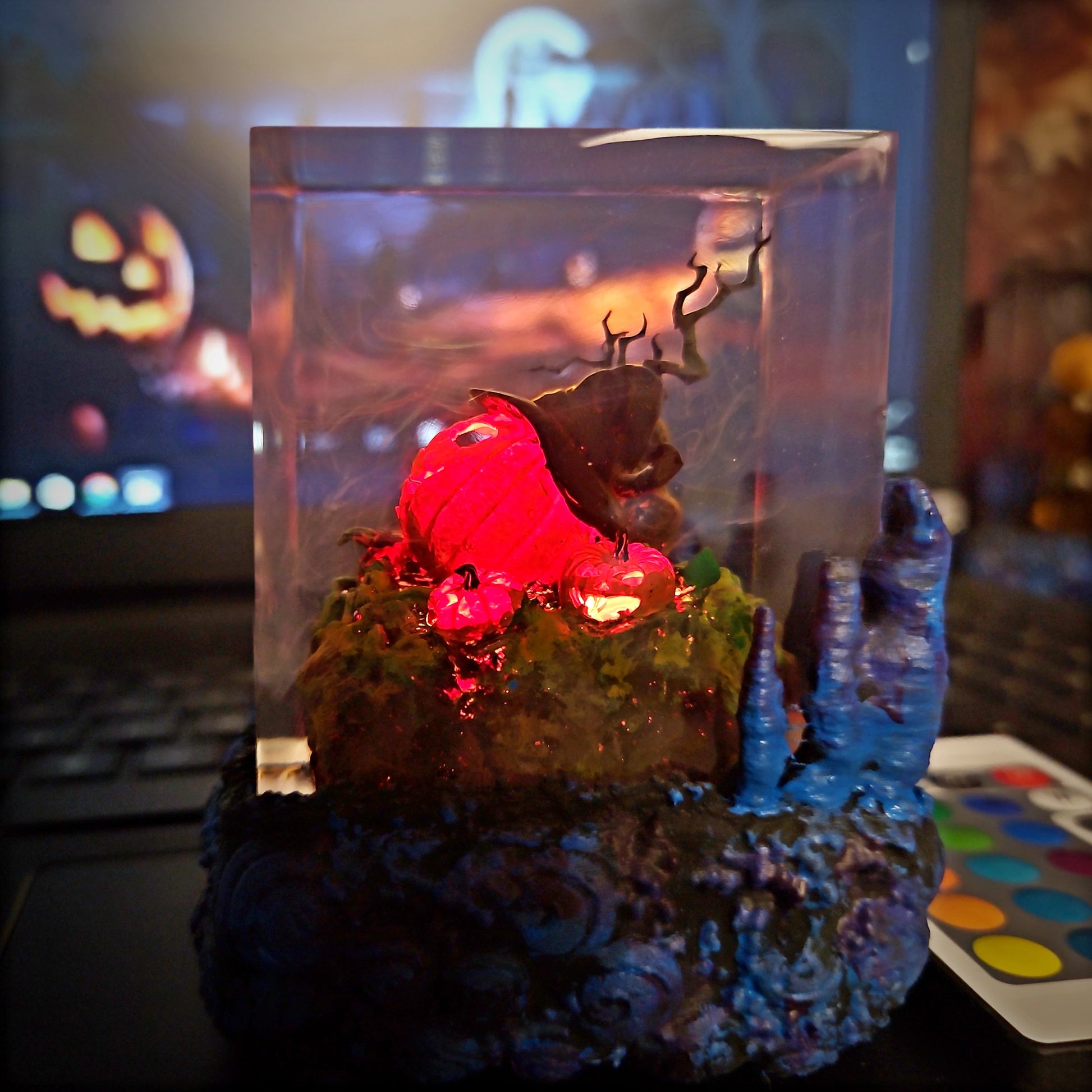 Pumpkin Resin Lamp - handmade resin lamp