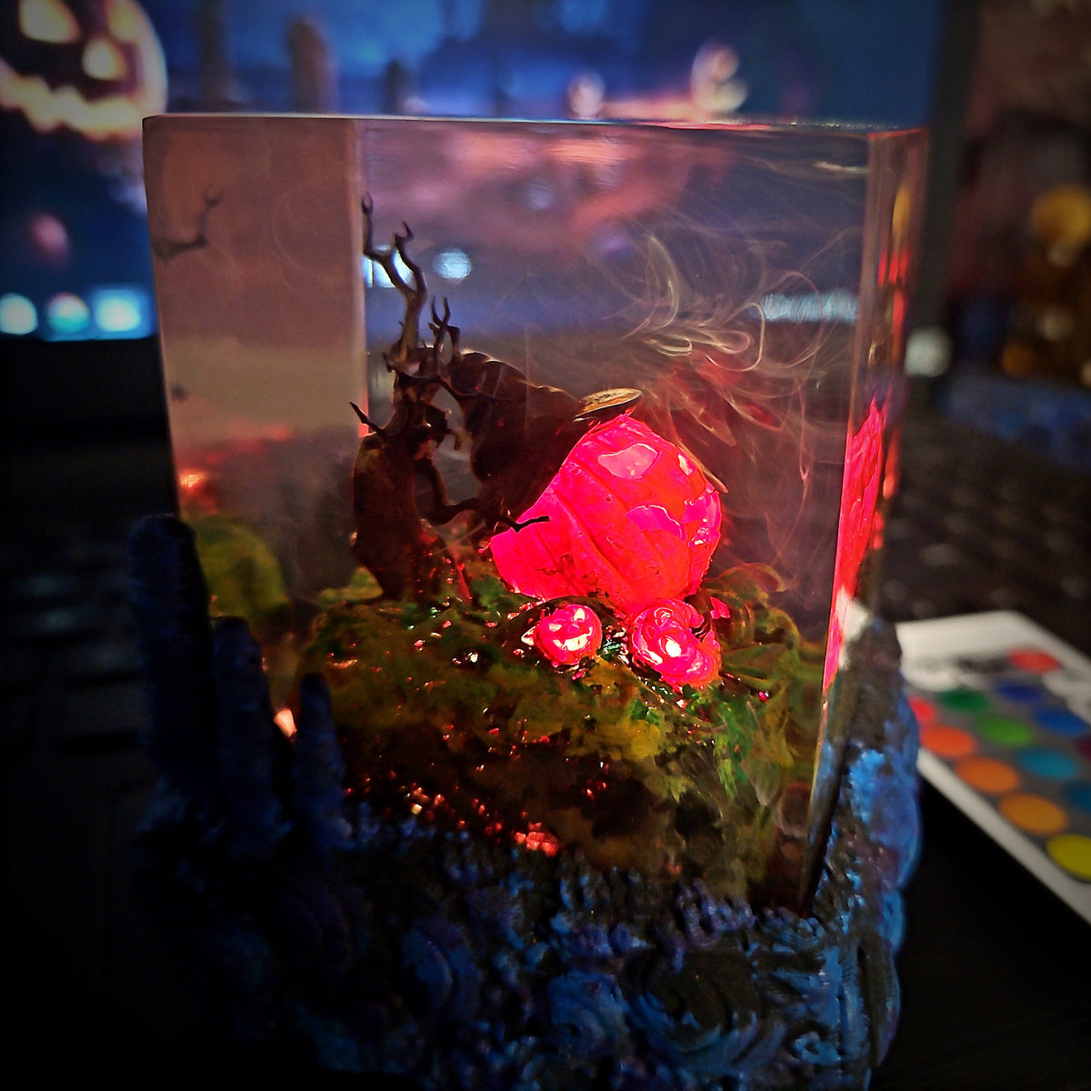 Pumpkin Resin Lamp - handmade resin lamp