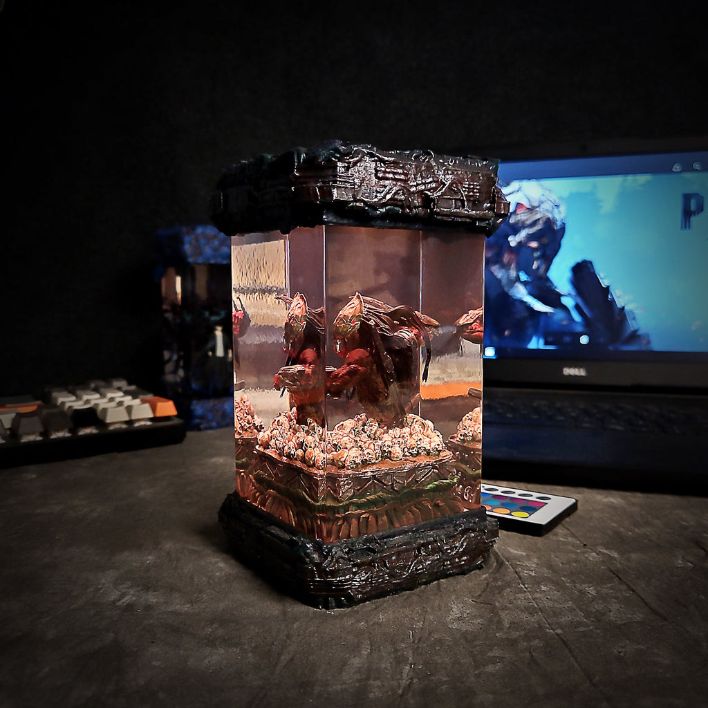 Predator Bust Resin Lamp - handmade resin lamp